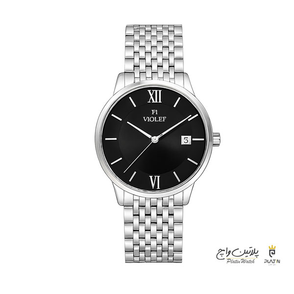 ساعت مچی زنانه ویولت مدل 0579، تک موتوره، استیل، صفحه مشکی