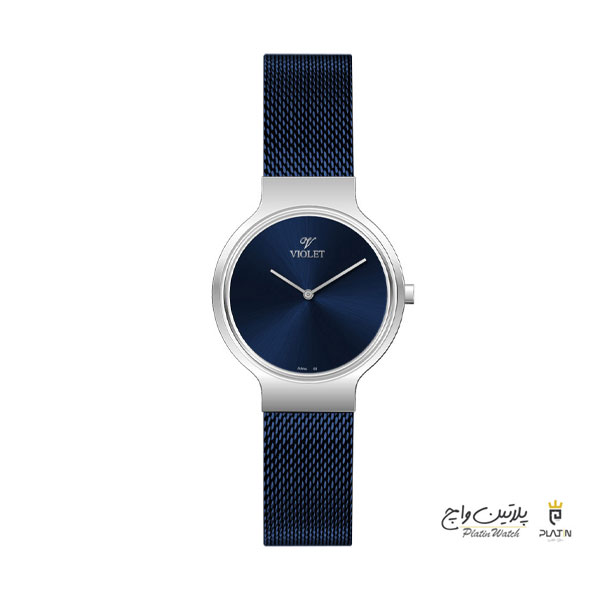 ساعت مچی ویولت، زنانه تک موتوره،گرد فلزی،دورنگ صفحه سرمه ای،